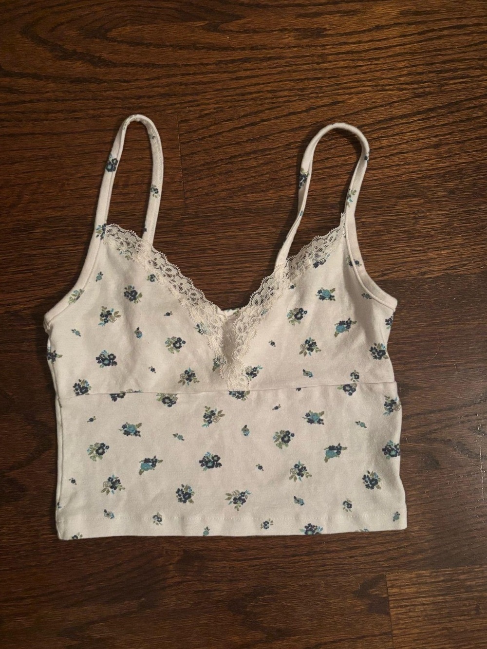 Cotton On White Floral Lace-Trim Cami